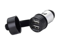 Adaptador doble USB a enchufe toma mechero 12/24 V - Adaptador doble puerto USB a enchufe toma mechero 12/24 V.   