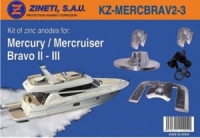 Kit Anodos Mercury-Mercruiser Bravo II-III - Kit de montaje completo para la cola MERCURY/MERCRUISER BRAVO II-III.   Material: Zinc.   Peso: 2,060 kg