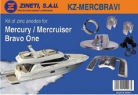 Kit Anodos Mercury-Mercruiser Bravo One - Kit de montaje completo para la cola MERCURY/MERCRUISER BRAVO ONE.   Material: Zinc.   Peso: 2,270 kg
