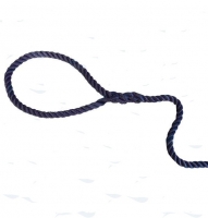 Cabo de amarre en poliester de 3 cordones azul, con gaza