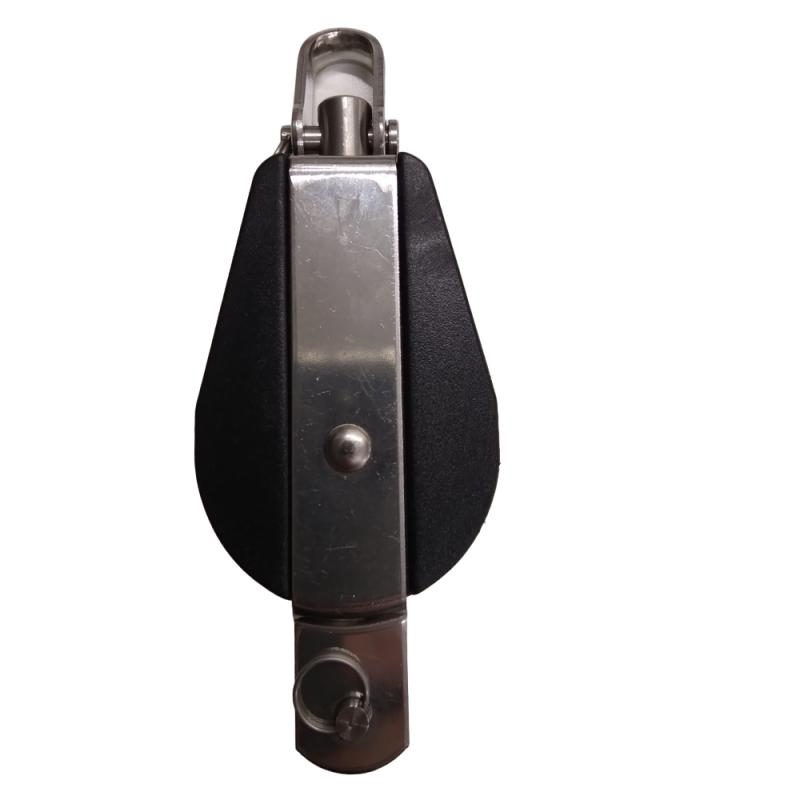 Polea Simple Giratoria con Arraigo 12 mm - Carga de rotura: 1000Kg.Diámetro max. de escota 12mm. Giratoria y Fija