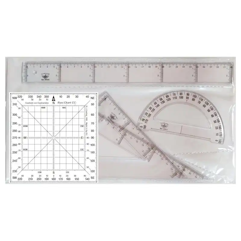 KIT de Reglas Junior 30 con Transportador cuadrado Run:Chart CC-144 Junior 