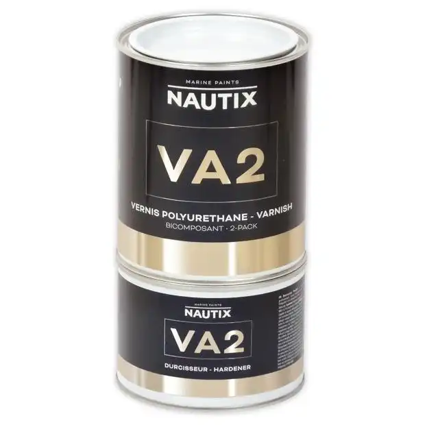 Barniz dos componentes Nautix VA2  - Nautix VA2 es un barniz en poliuretano de alta gama particularmente adaptado para resistir a las condiciones martimas. Superficies : gelcoat / polister / contrachapado marino / metal / carbono