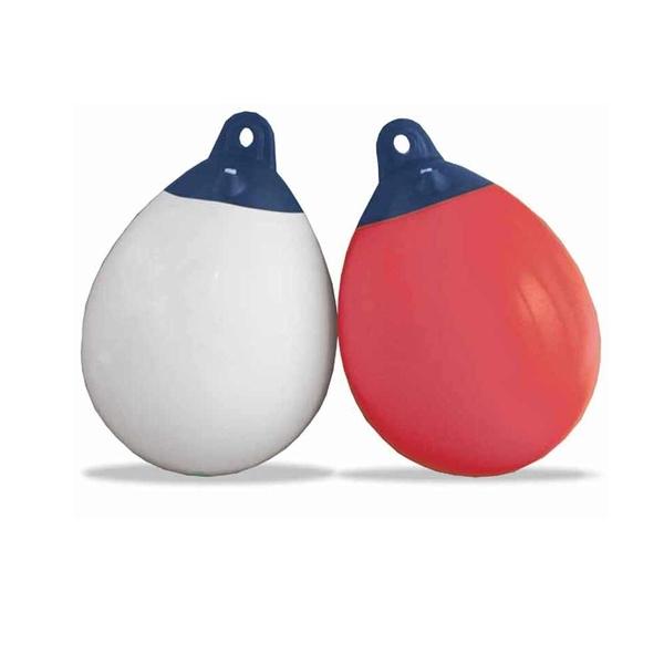 Defensa esferica - Boya hinchable para balizamiento - Defensa de resina de PVC color blanco o rosa, con válvula de seguridad.