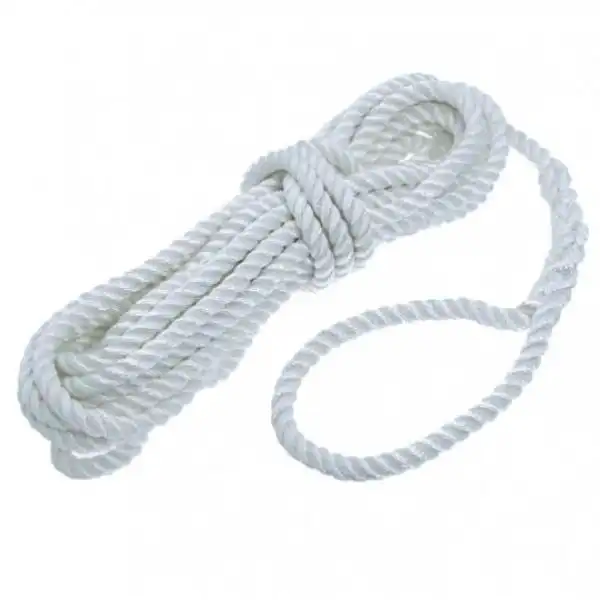 Cabo de amarre en poliester de 3 cordones blanco o azul, con gaza