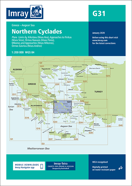 Carta Náutica Imray G31 - Northern Cyclades