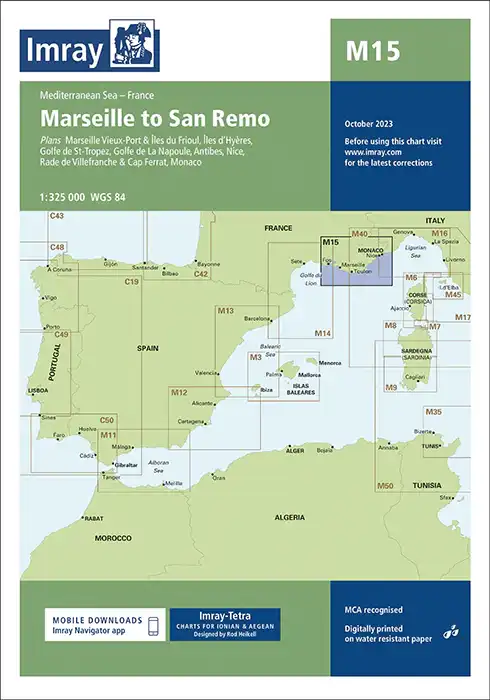 Carta N�utica Imray M15 - Marseille to San Remo