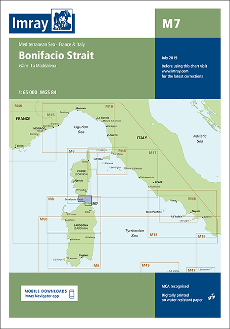 Carta Nutica Imray M7 - Bonifacio Strait - Carta nutica M7. Bonifacio Strait.   Escala 1: 65.000