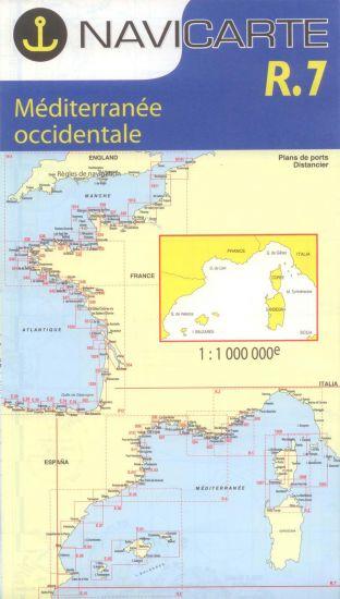 Carta Náutica Navicarte R7 - Mediterranee Occidentale - R7 Mediterranee Occidentale.   Edición Francés / Ingles 2017.   Escala 1:1.000.000
