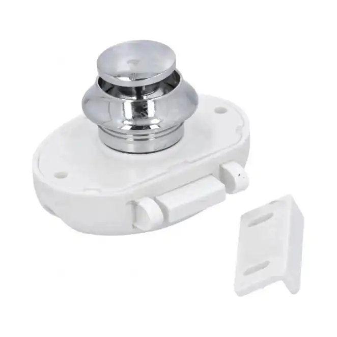 Cerrojo para Puerta con Pulsador Cromado