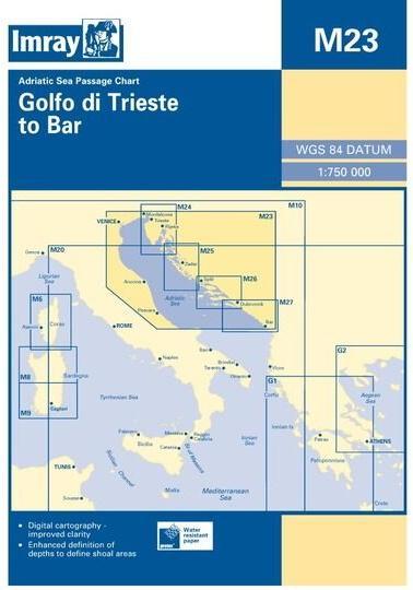 Carta Nutica Imray M23 - Adriatic Sea Passage Chart Edicin inglesa Edicion 2014 - Carta nutica M23. Adriatic Sea. Edicin inglesa 2014 Escala 1: 750.000