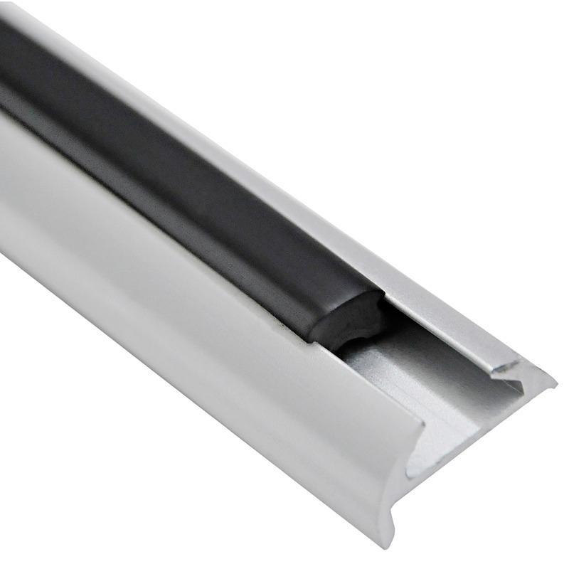 Perfil de aluminio anodizado base de 25x7/15mm para cinton