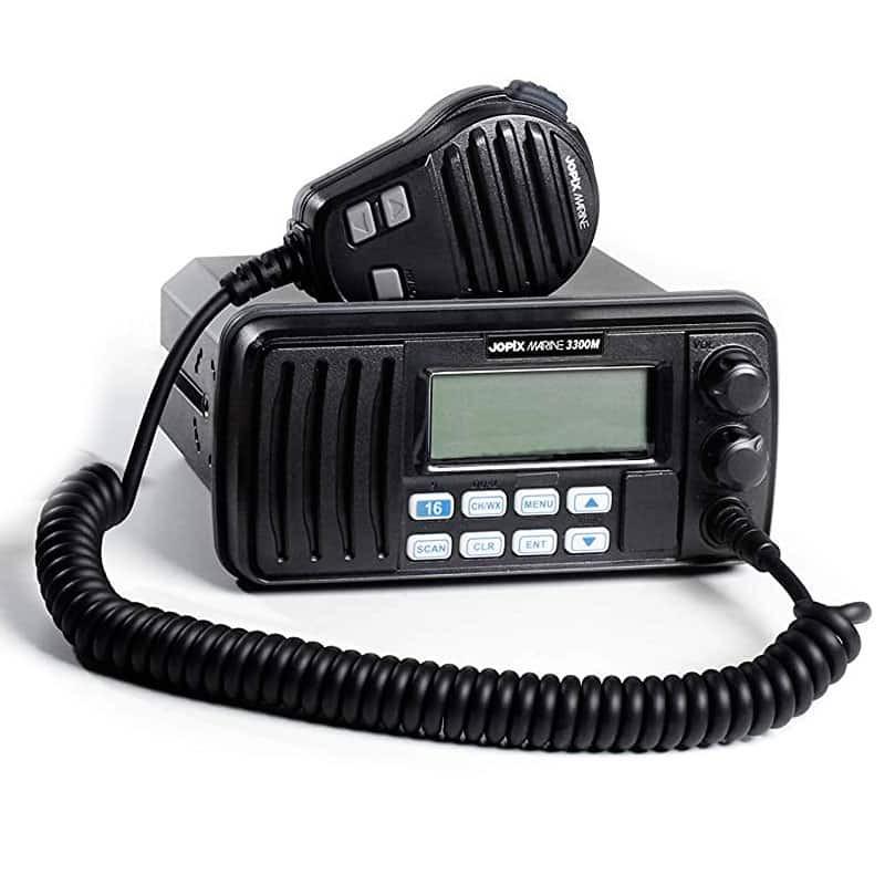 Emisora VHF Fija  JOPIX Marine 3300M SIN DSC - Emisora VHF Fija sin DSC . 55 Canales. Autorizada por la Dirección Gral. de la Marina Mercante. Se suministra con cable de alimentación, micrófono
de mano y soporte para instalación.