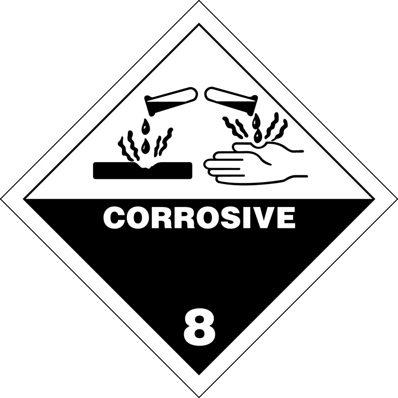 Etiqueta de Señalización IMDG Clase 8: Corrosive