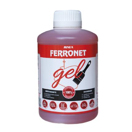Desoxidante AntiCal  Minea Ferronet Gel 1 Kg - Botella 1 Kg .Desincrustante gel de carácter ácido, de elevado poder desoxidante, desengrasante y descalcificante. No gotea. biodegradable