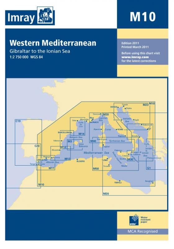 Carta Náutica Imray M10 - Western Mediterranean