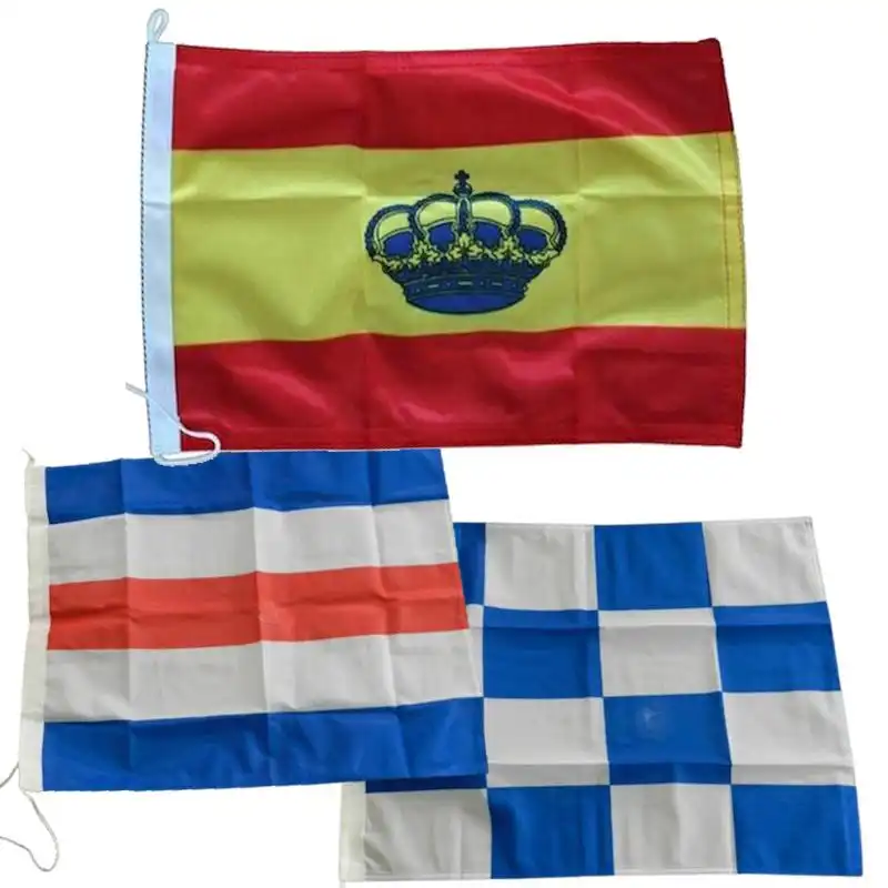 KIt Juego de Banderas Reglamentarias - Kit juego de banderas reglamentarias. Bolsa que contiene 3 banderas: N, C y Espaa con corona.