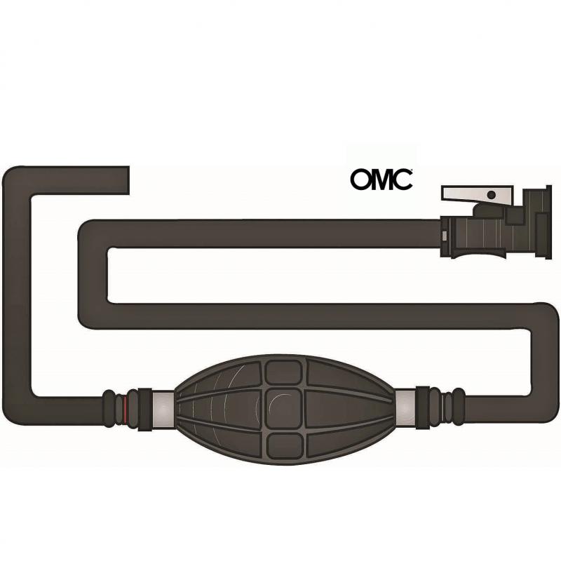Linea de Combustible OMC - Kit de bomba de combustible y manguera PVC 8 x13 mm Largo 2 M con conector hembra OMC