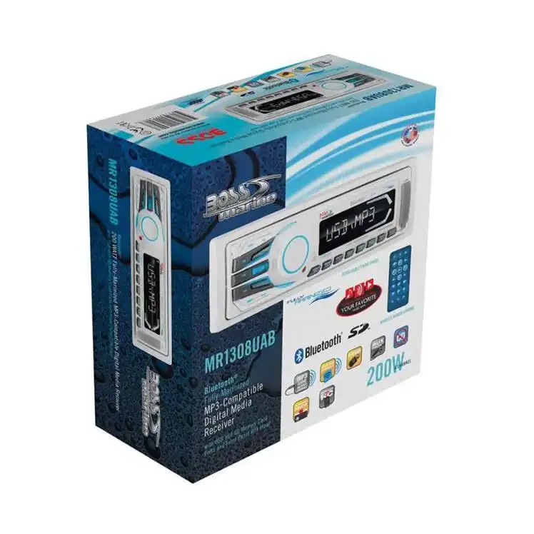 Radio Marina Boss MR1308UAB - Blanco, BT/USB/SD, MP3, WMA, FM/AM (NO CD)