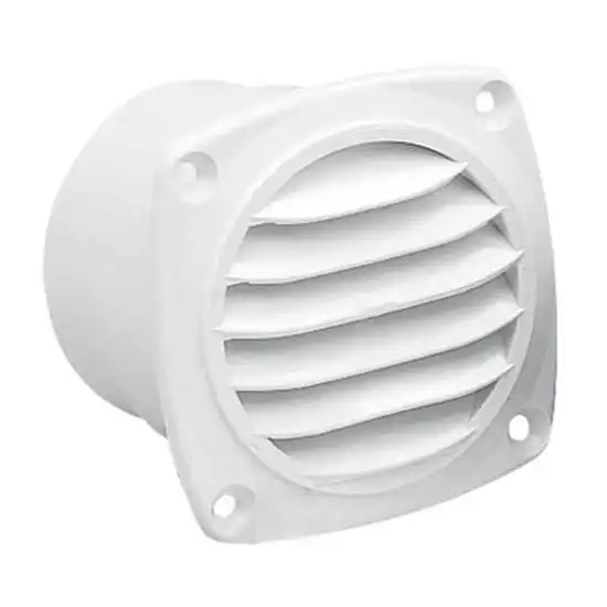 Rejilla de ventilacion redonda Nuova Rade con junta - Rejilla de ventilacin para barco, de material plstico, con junta.    70 mm.   Color: Blanco