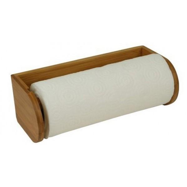 Soporte Bamboo Papel Cocina - Soporte en bambú para papel de cocina absorbente. Dimensiones: 245 x 90 x 110 mm.