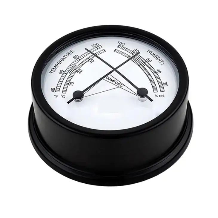 Termo-Higrometro Aluminio Negro