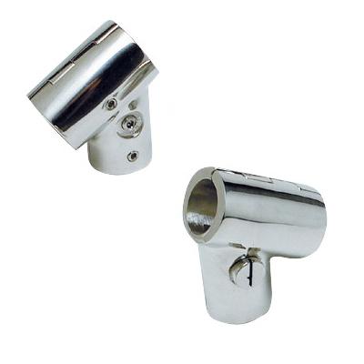 Conexion T 60  Inox con Bisagra para Toldo o Pulpito - Acero inoxidable. Con bisagra. Conexin T 90  para tubo de 22, 25 o 30 mm