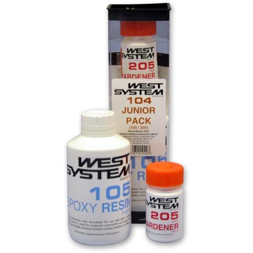 West System Junior Pack 105/205 Resina Epoxy - Un envase con 600g de epoxi West System (105/205). Diseñado para el usuario ocasional o como recambio para el Kit de Reparación Handy.
